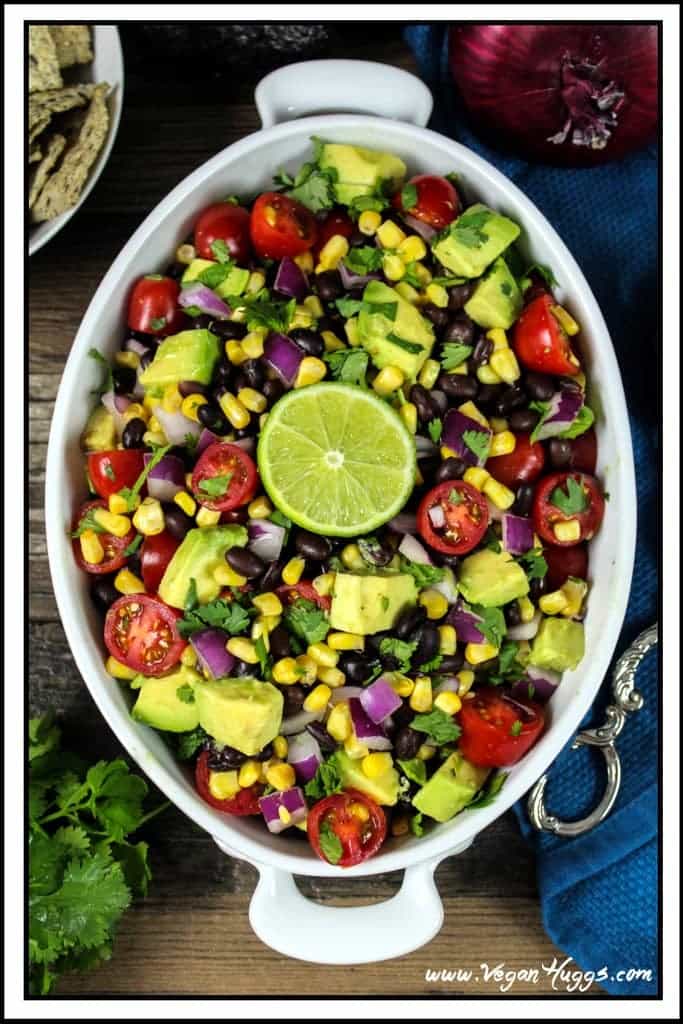 Vegan Avocado, Black Bean & Corn Salad