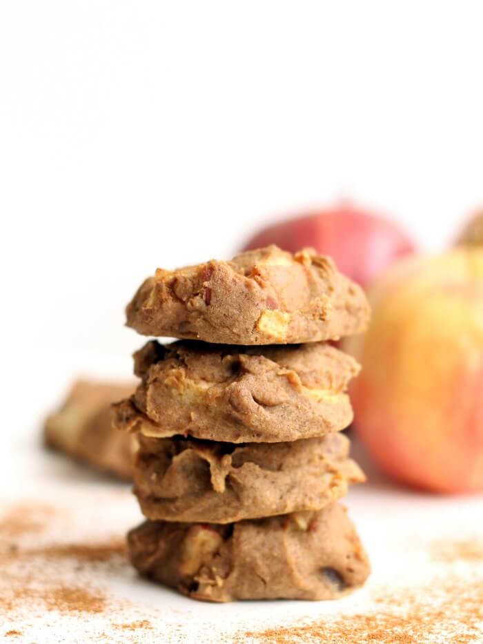 Flourless Apple Cinnamon Chickpea Cookies