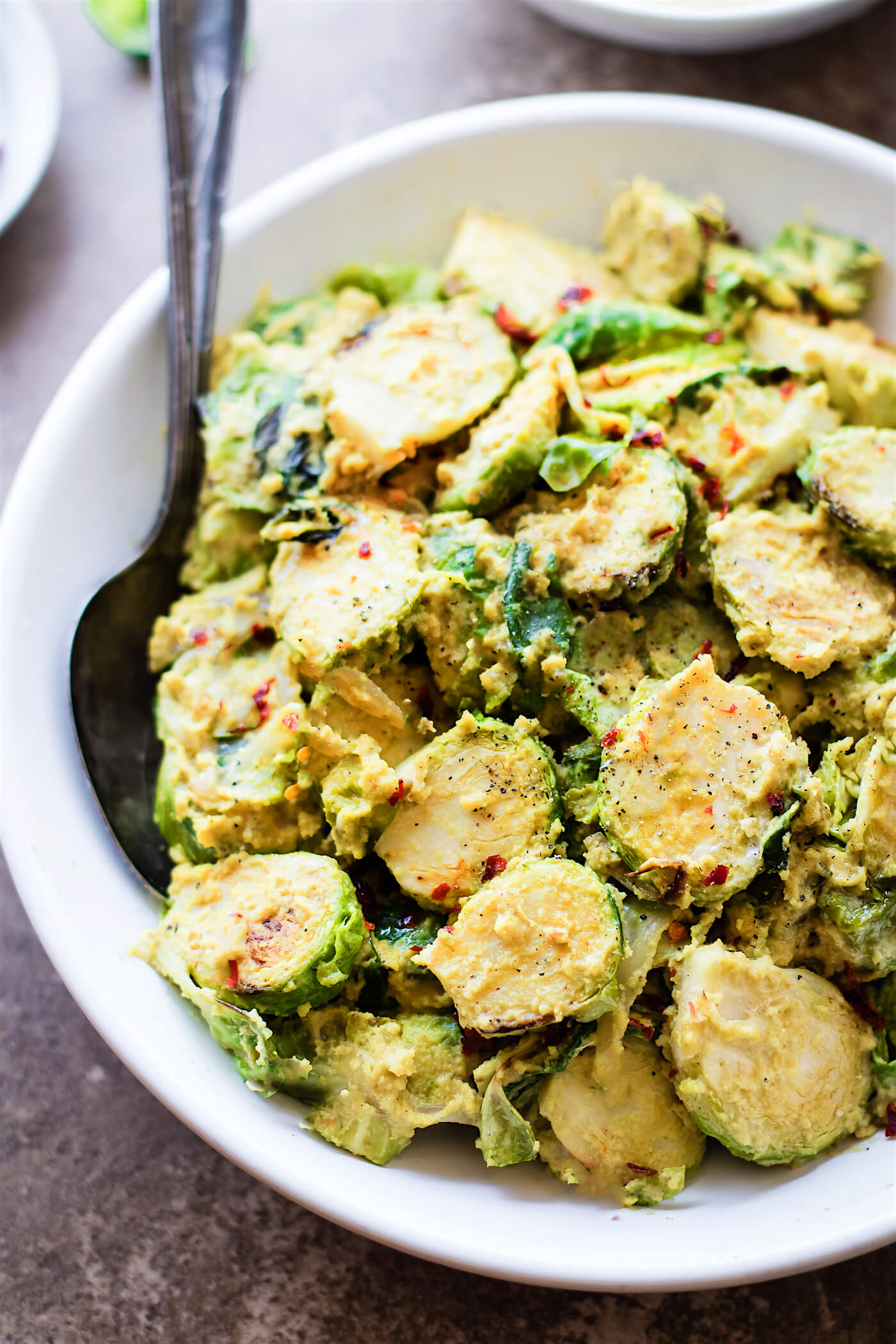 Vegan Creamy Mustard Brussels Sprouts Superfood Salad