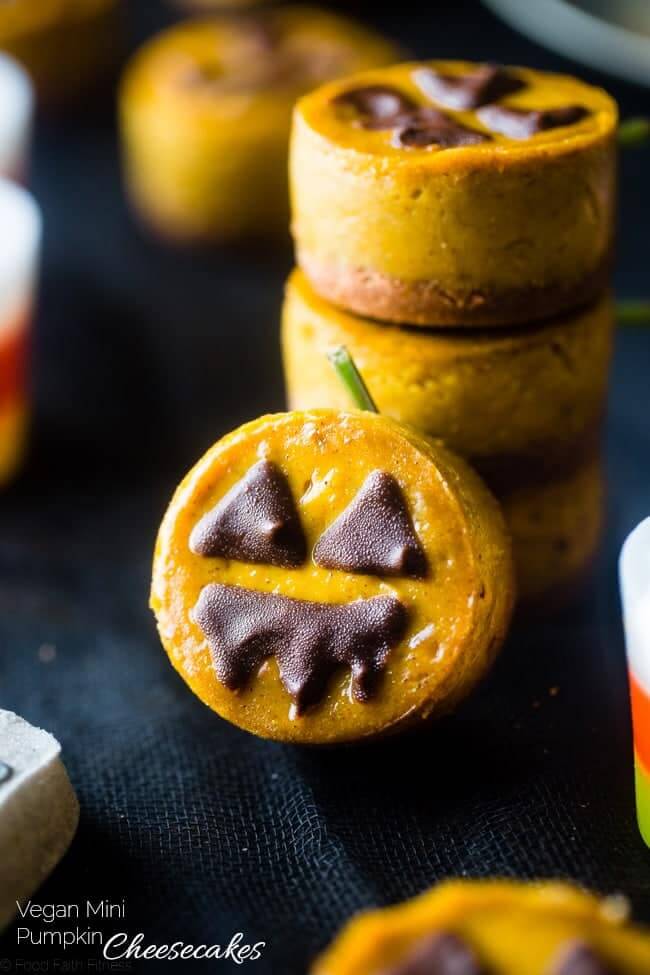 Mini Pumpkin Cheesecake Jack-O-Lanterns