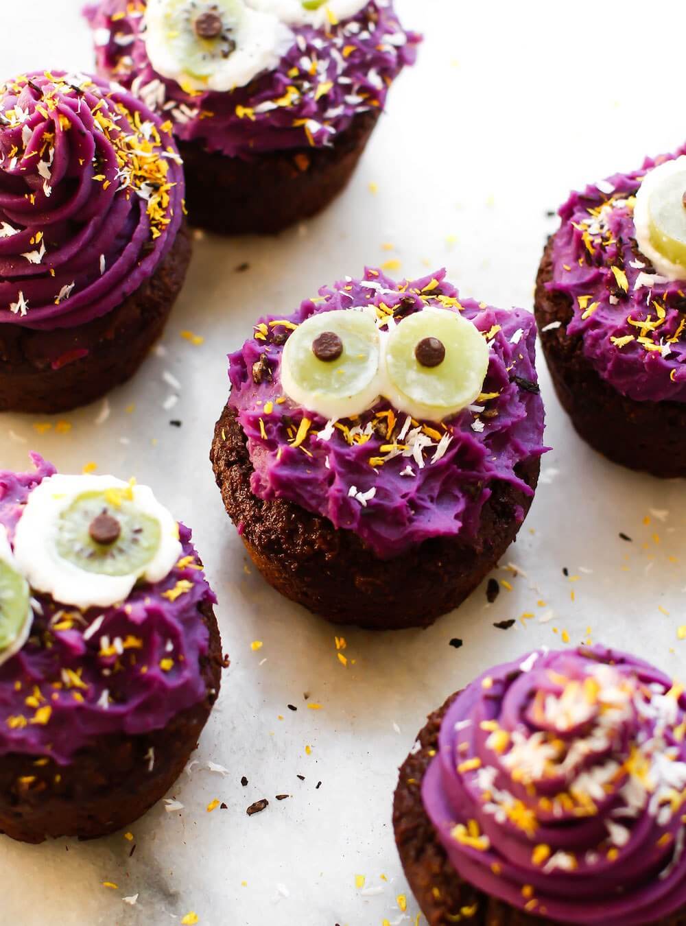 Vegan Halloween Cupcake Monsters