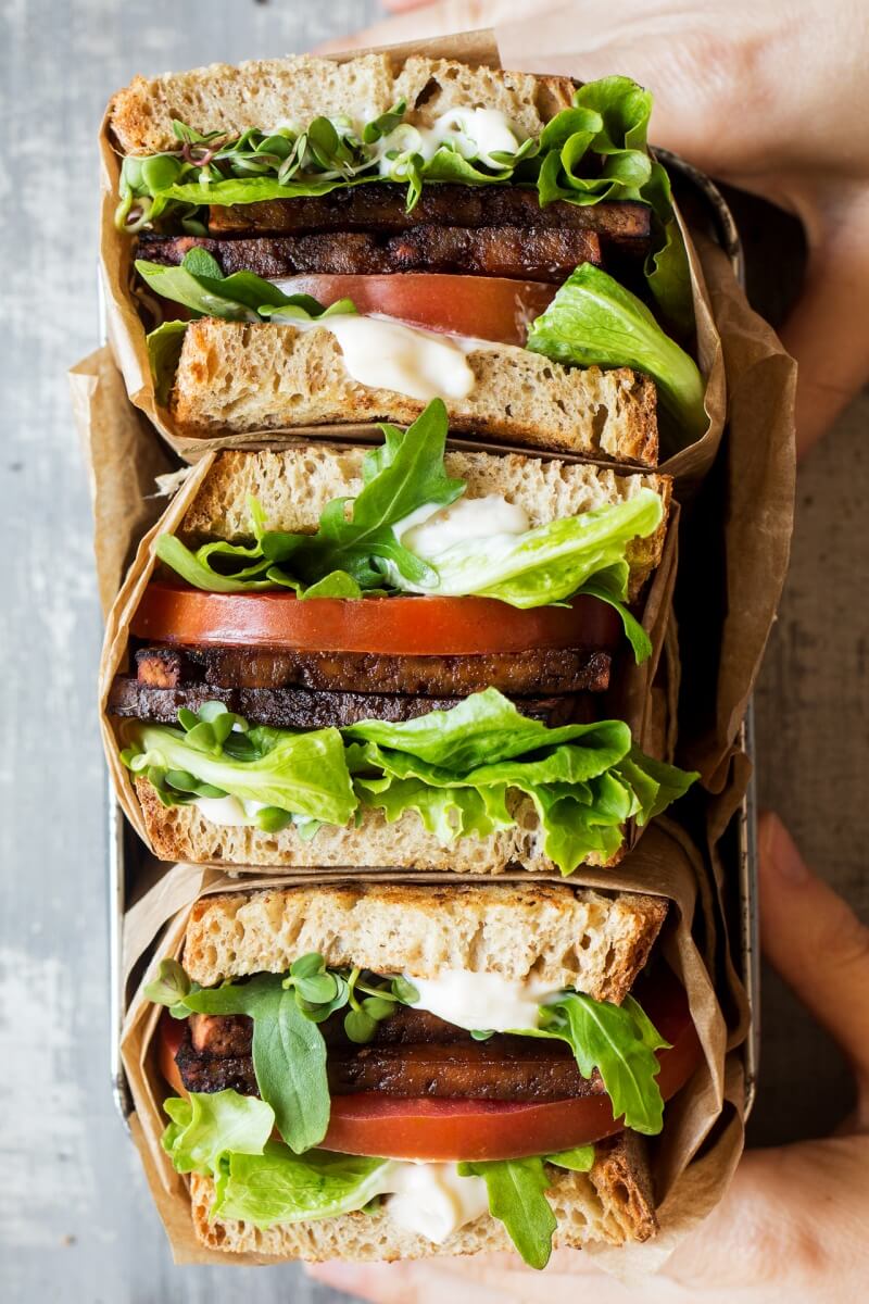 Vegan BLT Sandwich with Aquafaba Mayo