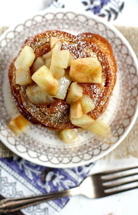 Gingerbread Pancakes with Pear Sauce