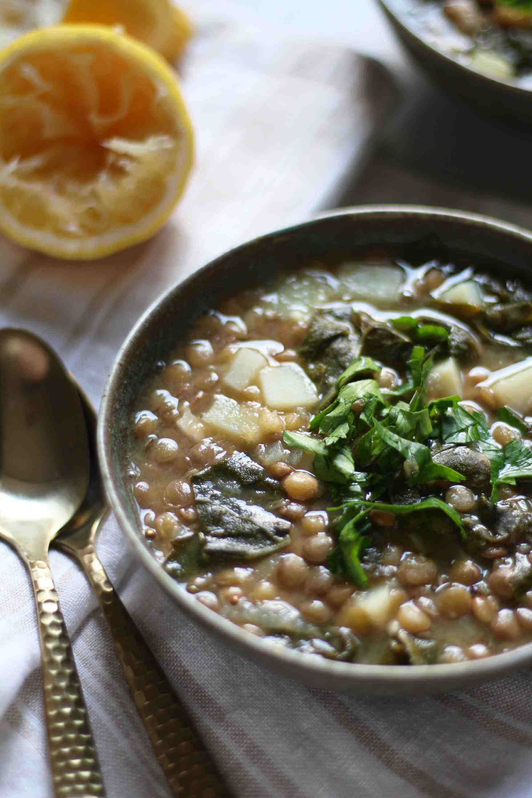 Vegan One-Pot Lentil Swiss Chard Soup