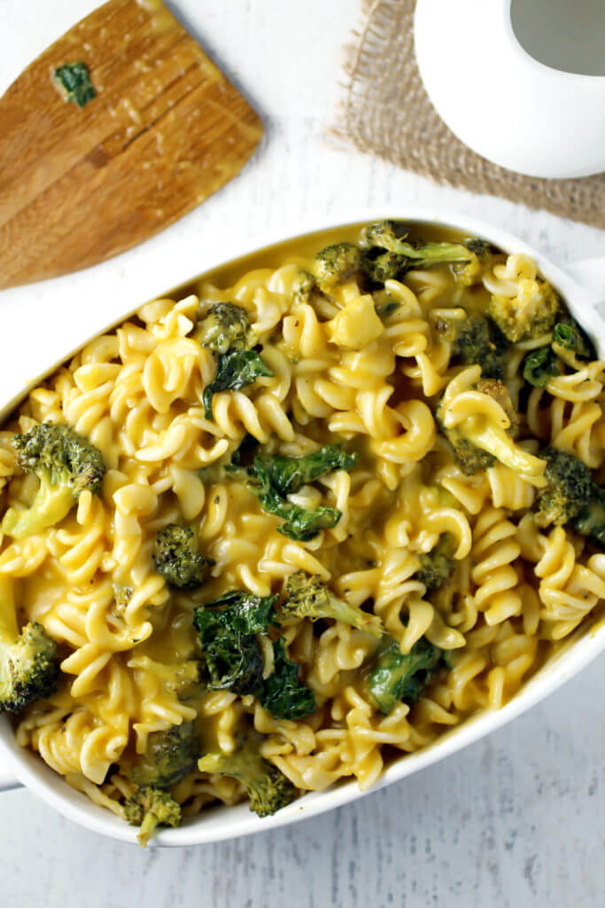 Vegan Butternut Squash Pasta with Broccoli and Kale