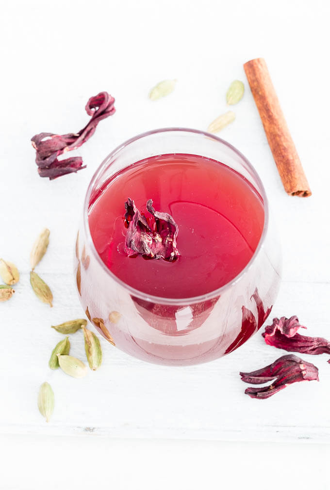 Vegan Pomegranate Hibiscus Mulled Tea (Slow cooker)