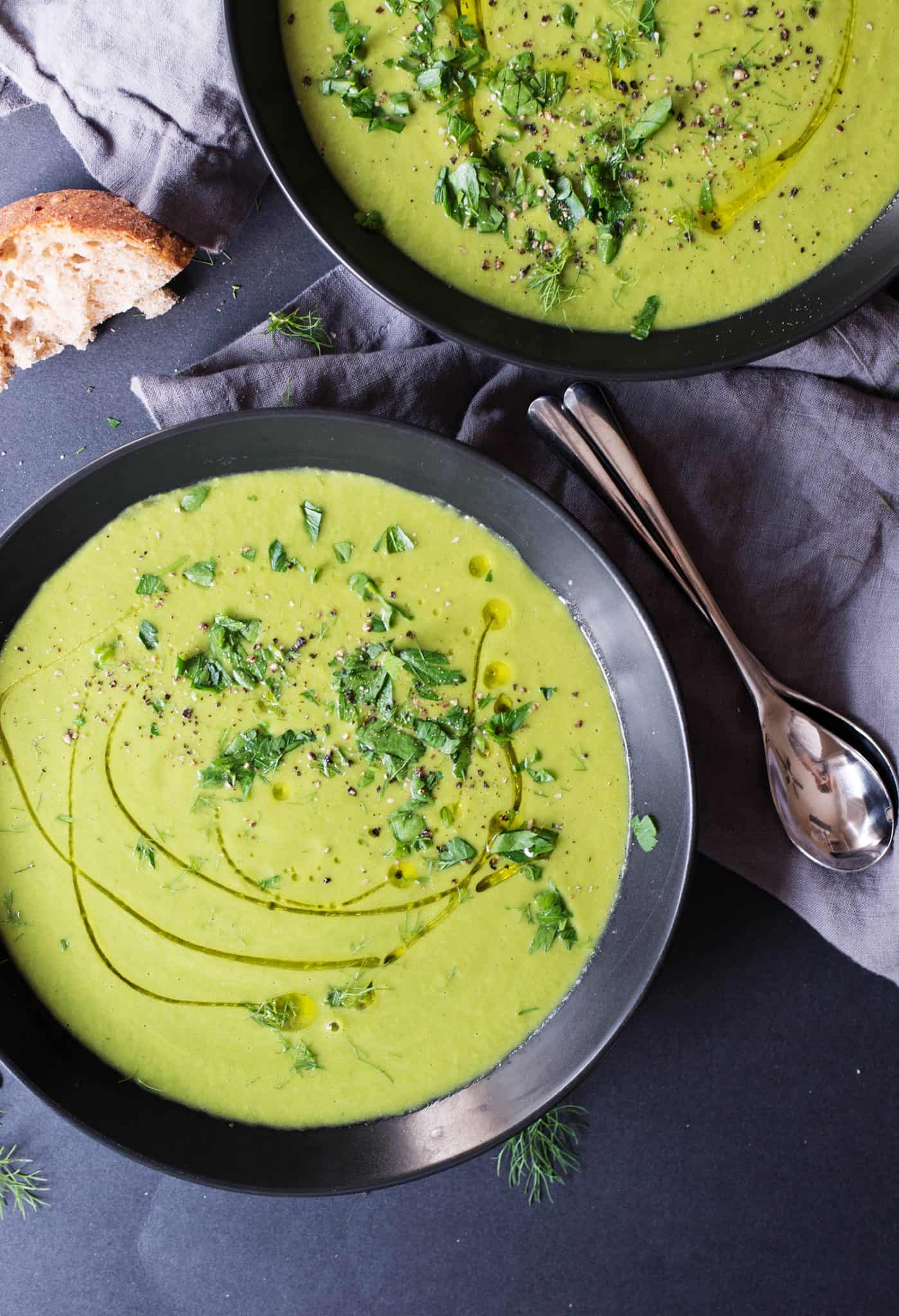 Vegan Pea and Asparagus Soup
