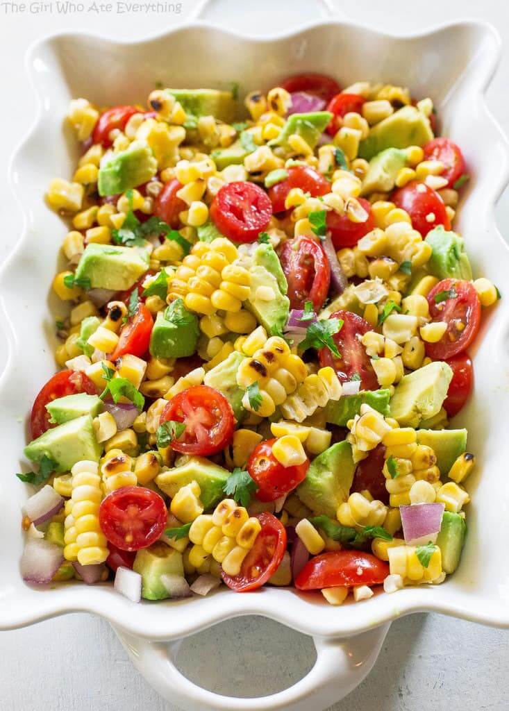 Vegan Corn Avocado and Tomato Salad