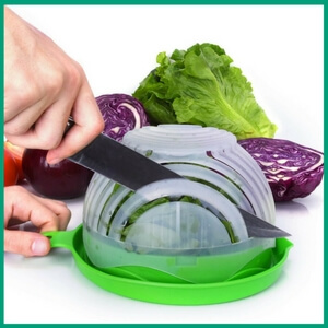 Salad Cutter Bowl - Must-Have Kitchen Appliances and Gadgets for Vegans | The Green Loot #vegan #kitchen