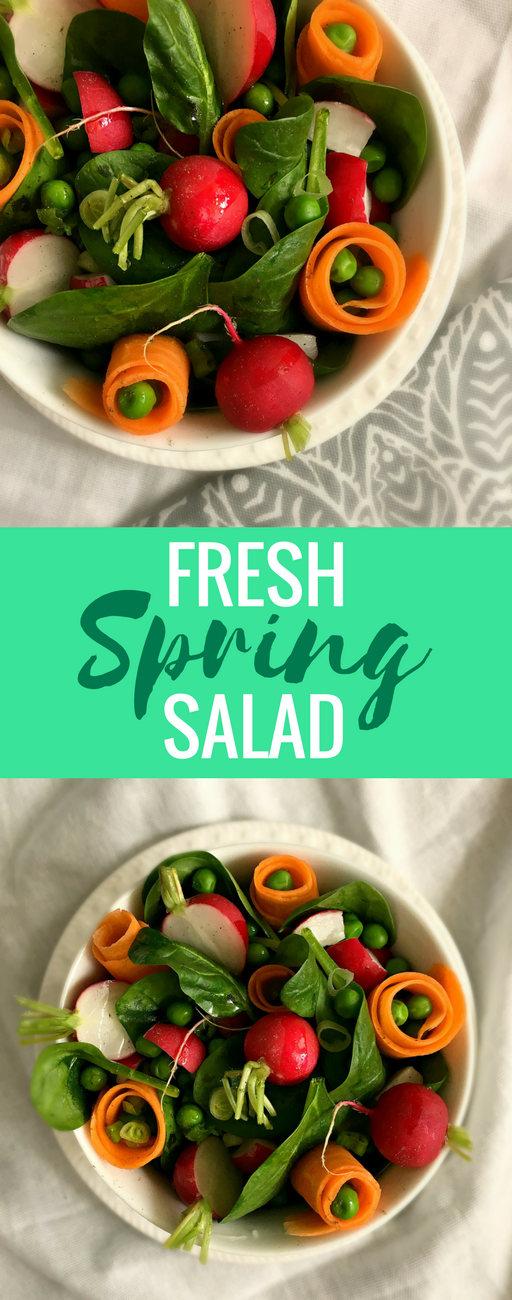 This vegan Fresh Spring Salad is a healthy, vibrant side dish that's a perfect source of vitamins for your body after Winter. | The Green Loot #vegan