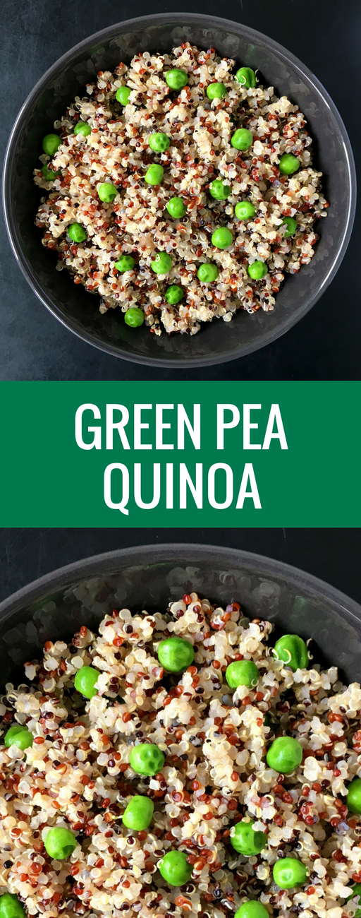 This vegan Green Pea Quinoa is a super healthy, high-protein side dish. Tasty and vibrant, goes perfectly with tofu dishes. | The Green Loot #vegan