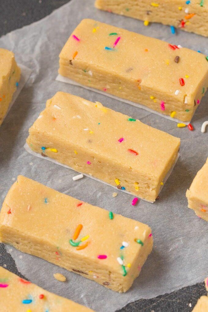 Vegan Healthy No Bake High Protein Funfetti Cake Batter Bars