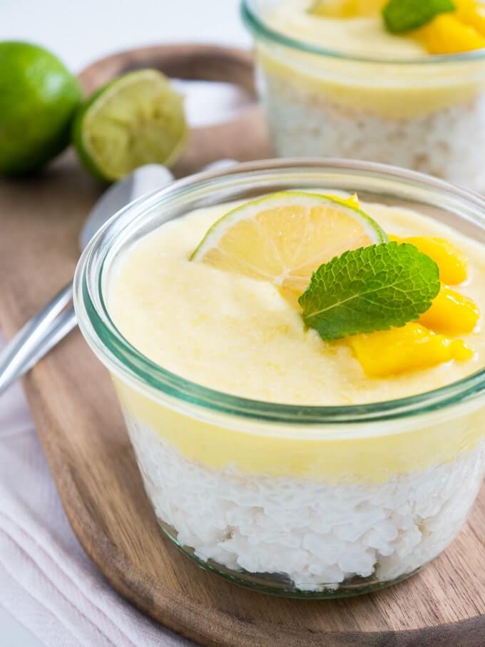 Vegan Mango Rice Pudding with Coconut