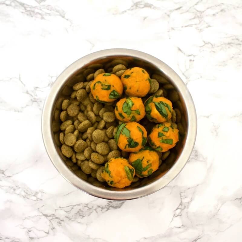 Vegan Sweet Potato & Spinach Bites | The Green Loot #vegan #dogfood