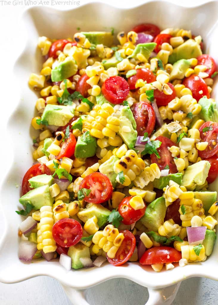 Vegan Corn, Avocado, and Tomato Salad
