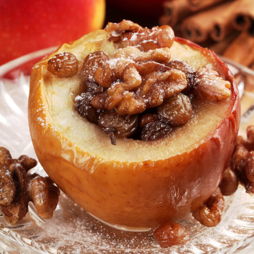 Vegan Baked Apple with Walnuts