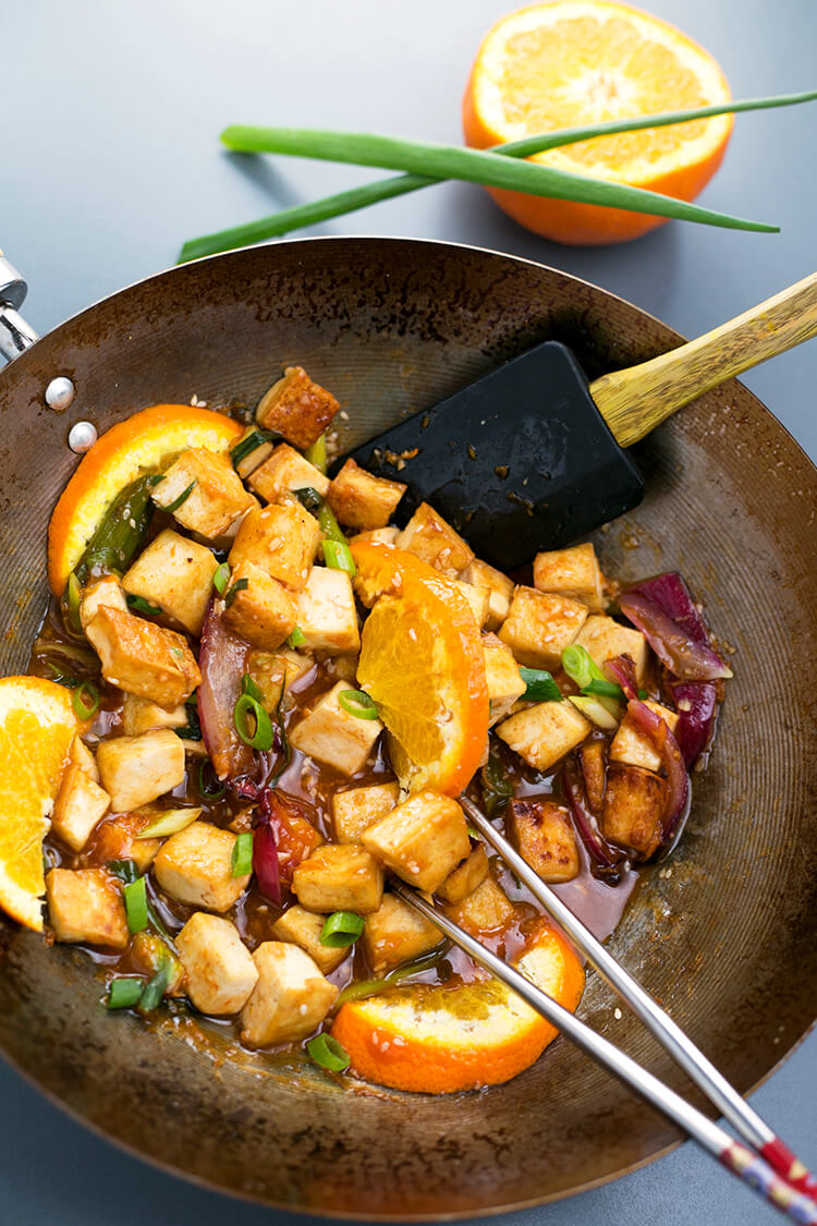 Vegan Pan-Fried Orange Tofu