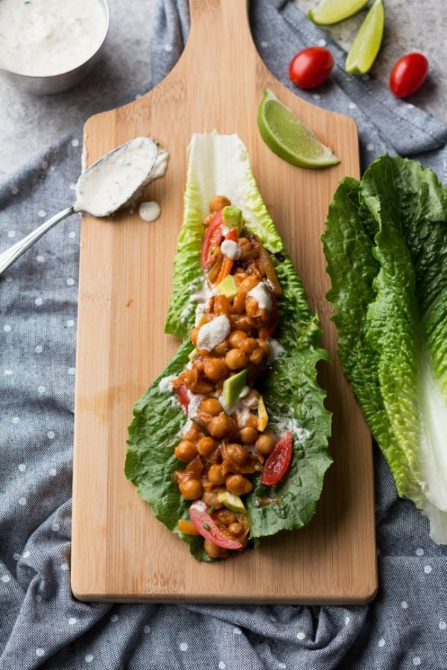 BBQ Chickpea Lettuce Wraps