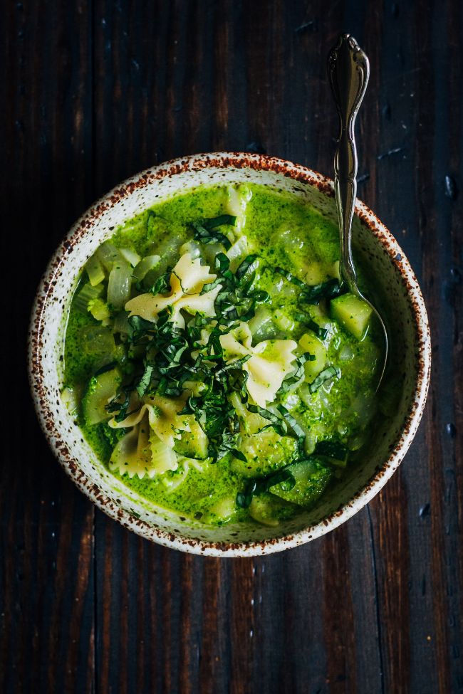 Easy Vegan Pesto Vegetable Soup
