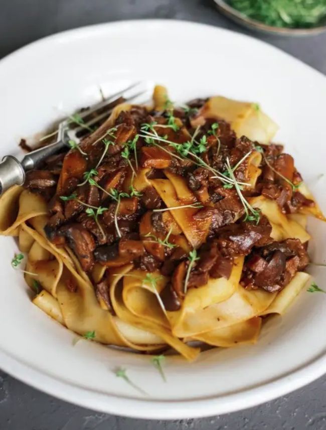 Pappardelle with Mushroom Ragout