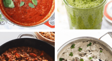 These healthy and plant-based Vegan Pasta Sauce Recipes you can make in 20 minutes or less, when those serious pasta cravings kick in. | The Green Loot #vegan #veganrecipes #healthyeating #plantbased #dairyfree