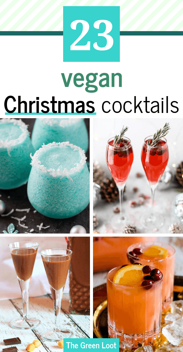 These Vegan Christmas Drinks with Alcohol are the perfect holiday recipes for a crowd. Make the best vodka, champagne, wine or rum cocktails this Xmas! | The Green Loot #vegan #veganrecipes #Christmas #veganChristmas 