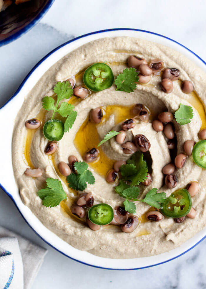 Vegan Jalapeno Black-Eyed Pea Hummus