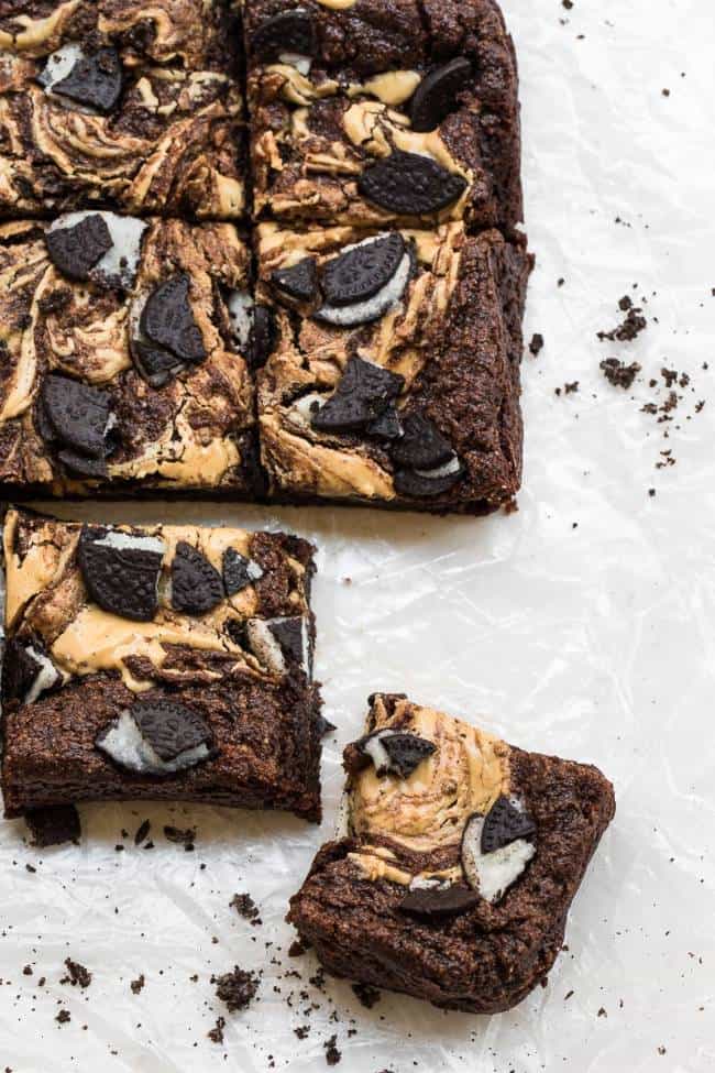 Oreo Brownies with Peanut Butter