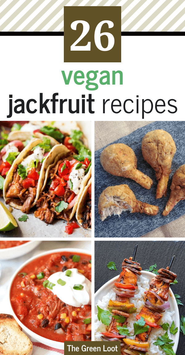 Vegan Jackfruit recipes make really delicious and satisfying dinners that can even be healthy. You can use your slow cooker/crockpot for cooking pulled pork, tacos, or curry dishes with them. Jackfruit is a great meat substitute and goes really well with BBQ, if you are craving those "meaty" flavors and texture. | The Green Loot #vegan #veganrecipes