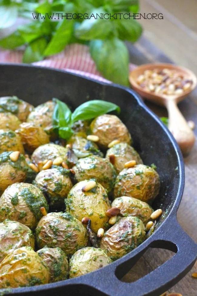 Roasted Baby Potatoes with Vegan Pesto