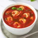 Vegan Tomato Basil Soup with Tortellini