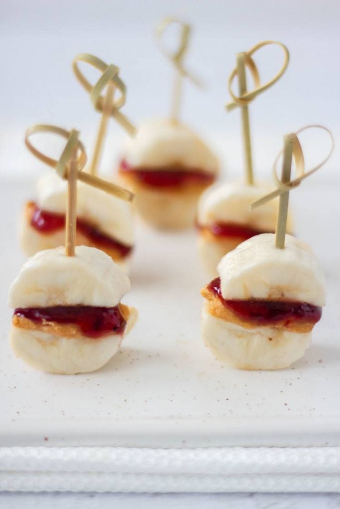 Peanut Butter Jam Banana Bites 