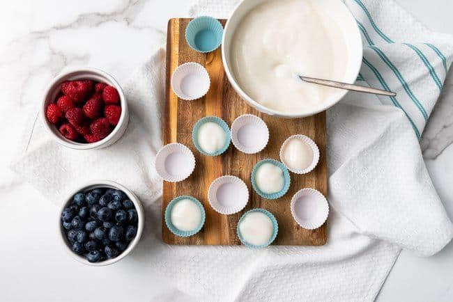 Frozen Yogurt Cups with Fruit (vegan)
