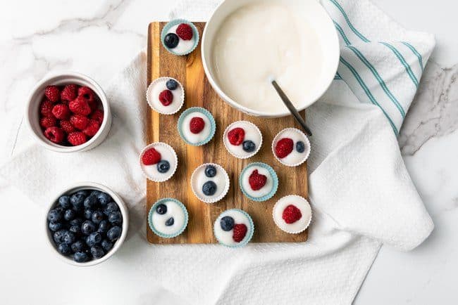 Frozen Yogurt Cups with Fruit (vegan)