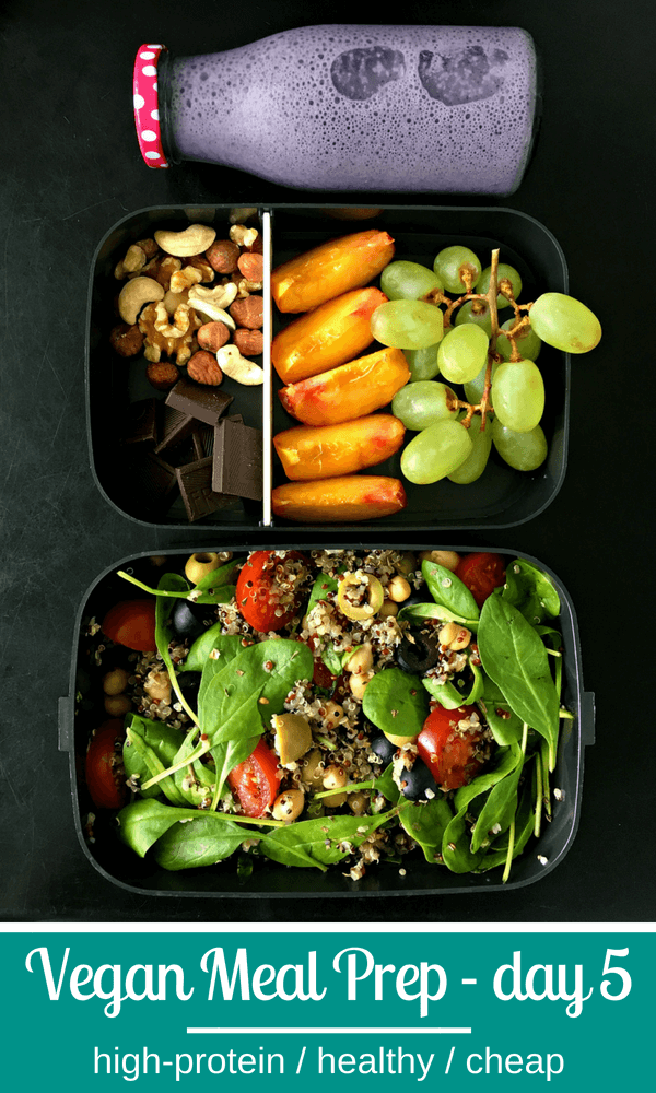 Vegan Mediterranean Quinoa Salad, Blackberry-Oat Smoothie | thegreenloot.com #vegan #mealprep