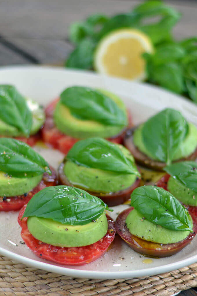 Raw Vegan Avocado Caprese Salad