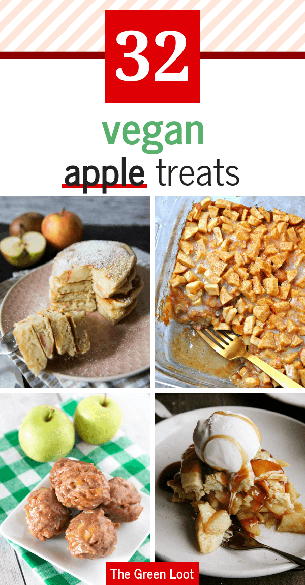 These easy Vegan Apple Dessert Recipes are super cozy! Imagine eating these sweet treats with a cup of hot tea on a chilly Fall evening, under a blanket...it's like Heaven! | The Green Loot #vegan #veganrecipes #dairyfree #eggfree