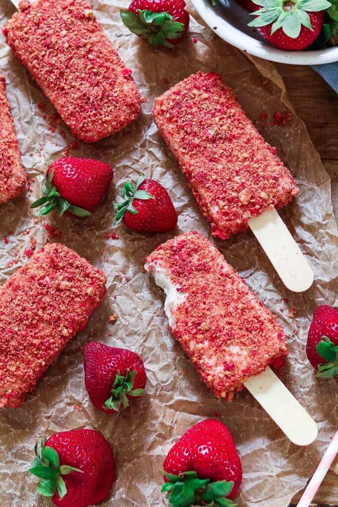 Vegan Strawberry Shortcake Ice Cream Bars