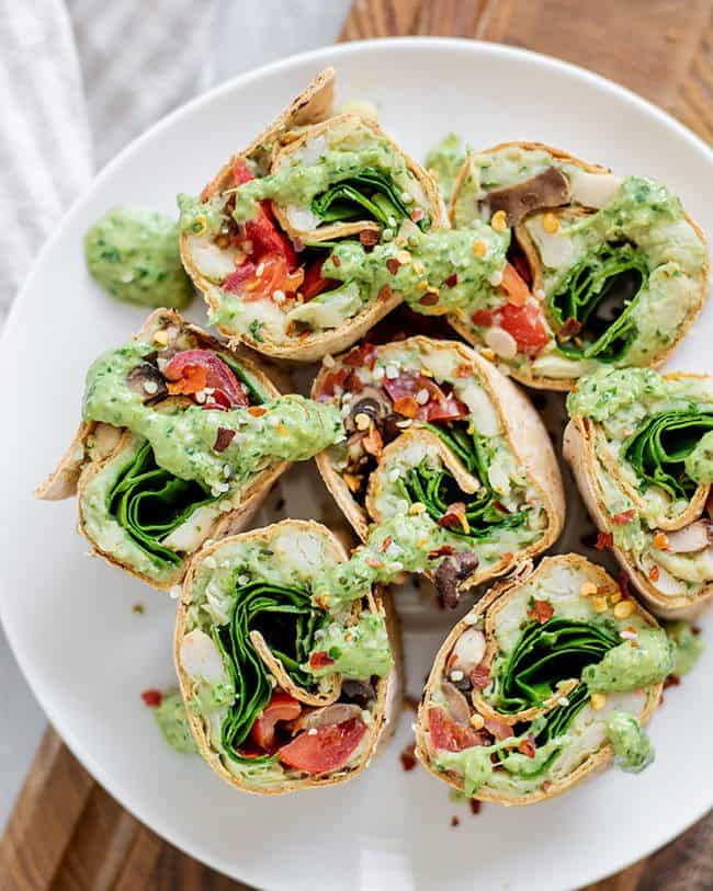 Pesto Mushroom Pinwheels