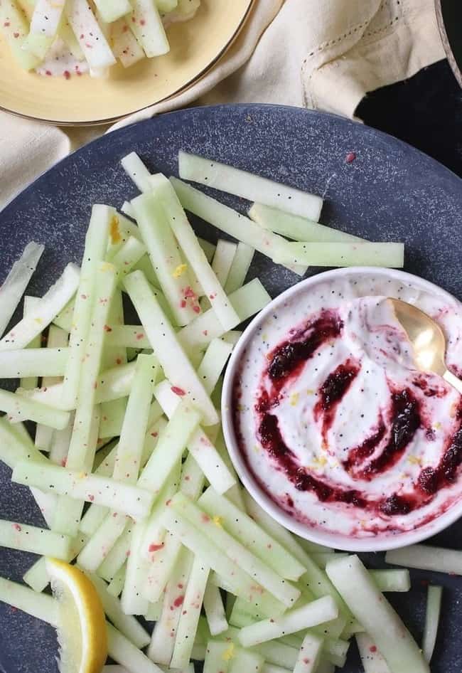Melon Fries with Cherry Dip