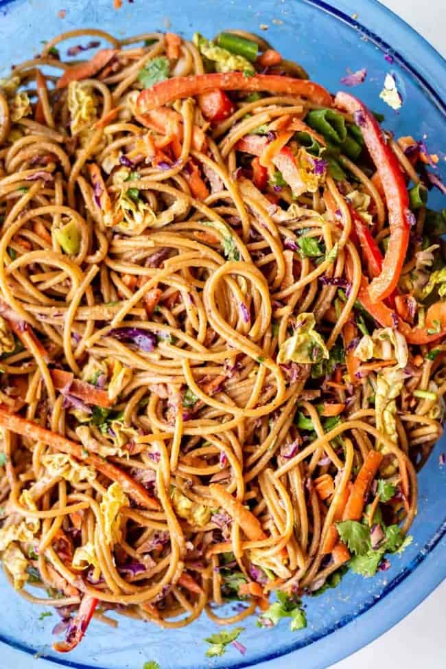 Cold Noodle Salad with Spicy Peanut Sauce