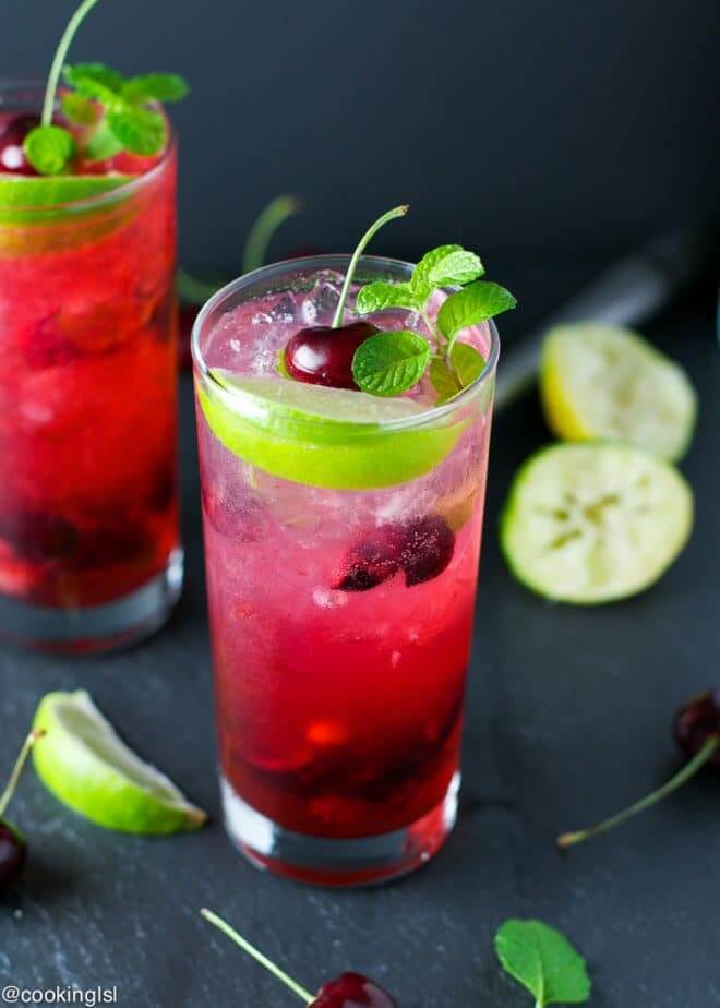 Vegan Cherry Lime Mojito