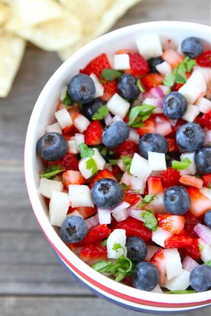 Vegan Blueberry Strawberry Jicama Salsa