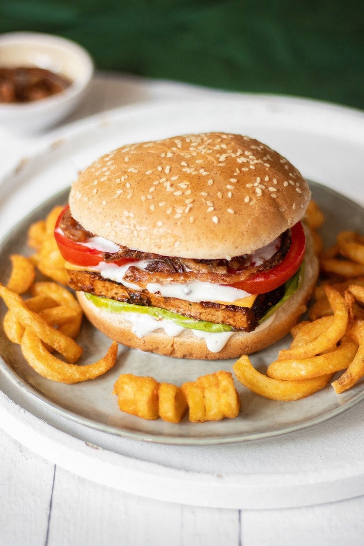 Vegan BBQ Tofu Burger