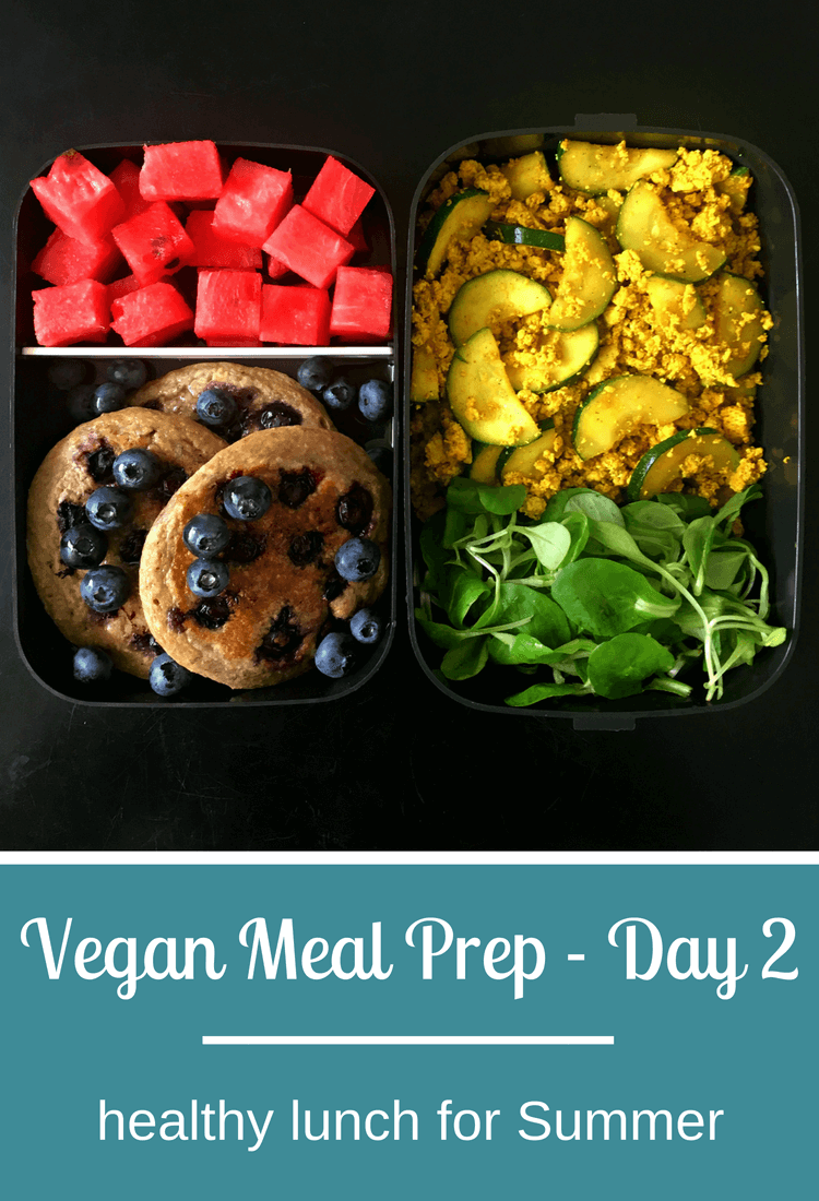 4-Day Vegan Meal Prep for Summer (Quick & Easy) - Click to see the recipes and tips! - Watermelon, Blueberry Pancakes, Zucchini Scrambled Tofu | The Green Loot #vegan