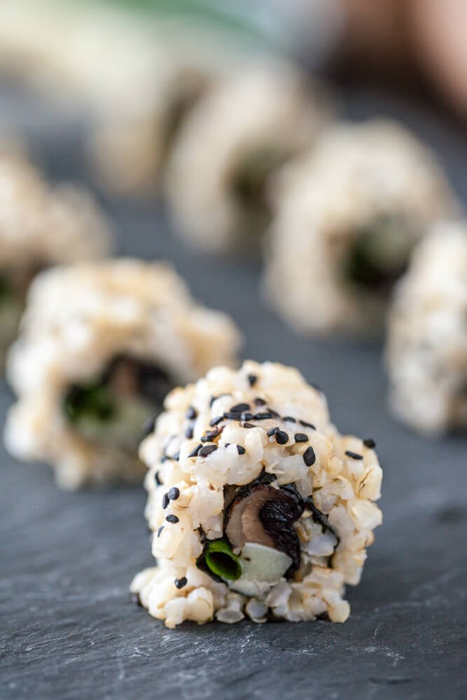 Vegan Smoky Roasted Portobello Sushi Rolls