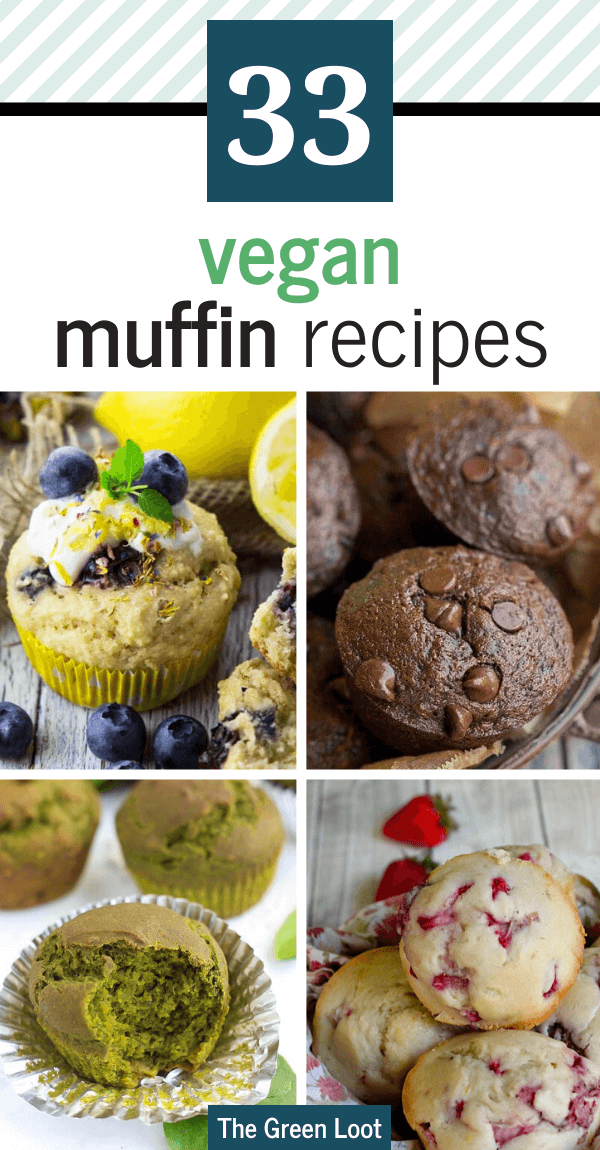 Looking for healthy Vegan Muffin Recipes? Keep reading, then! Here you'll find the best dairy-free, egg-free and guilt-free treat with chocolate, blueberry, oatmeal, banana, pumpkin, apples and so on! | The Green Loot #vegan #veganrecipes