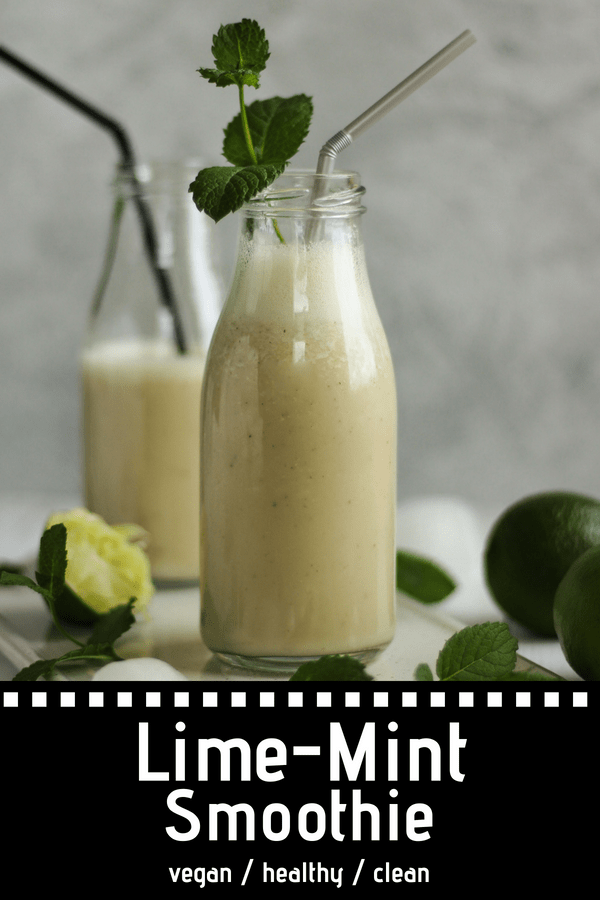 Lime Mint Smoothie - a super refreshing Summer smoothie, that can function as a healthy breakfast or an afternoon drink to cool down. Vegan, clean eating and delicious! | The Green Loot #vegan