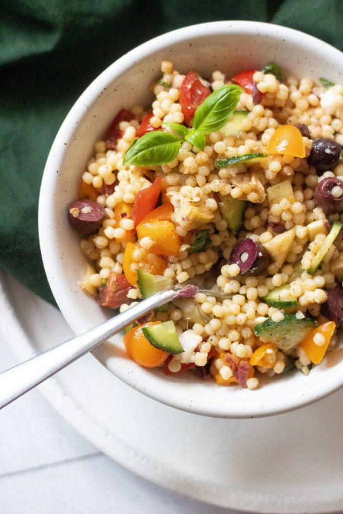 Pearl Couscous Salad - Vegan Summer Side Dish | The Green Loot