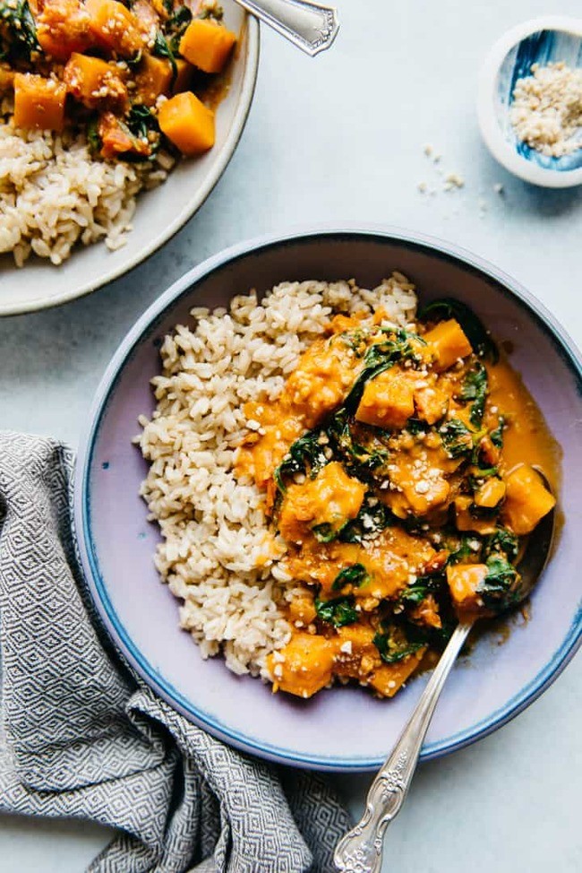 Butternut Squash Curry with Spinach